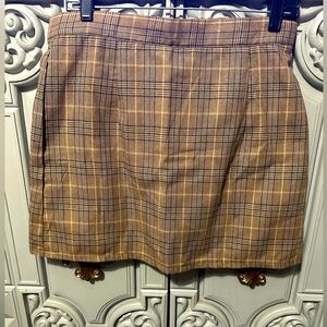 Brown plaid skirt